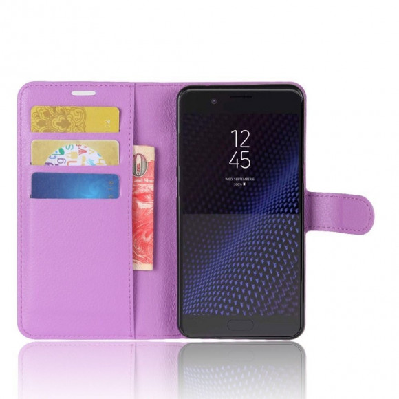 Чехол с визитницей для Samsung Galaxy C10 (фиолетовый)