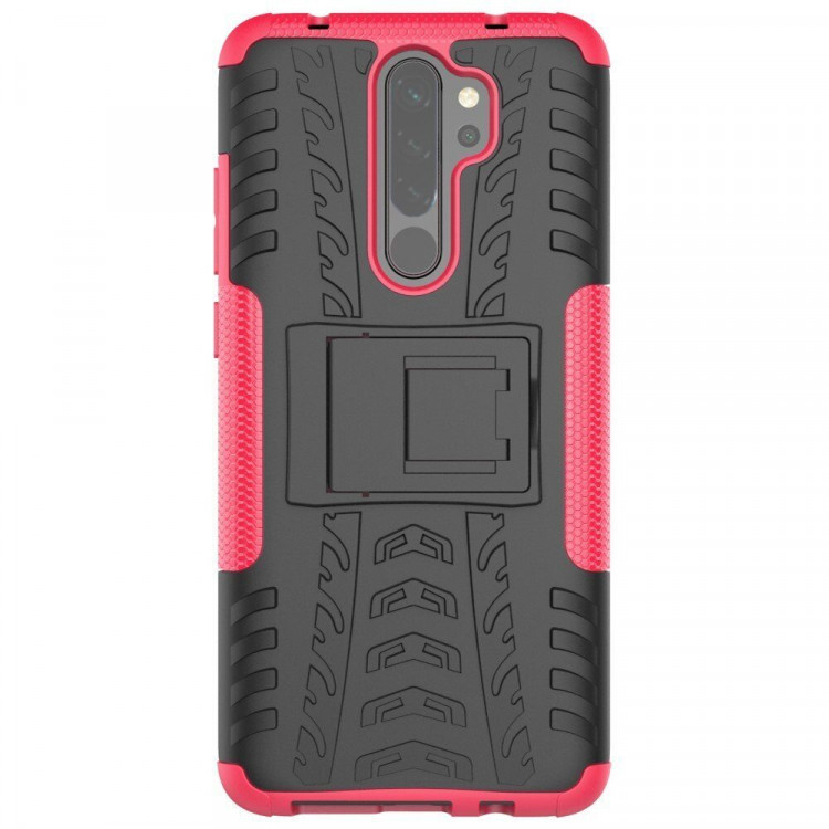 Чехол Hybrid Armor для Xiaomi Redmi Note 8 Pro (черный + розовый)