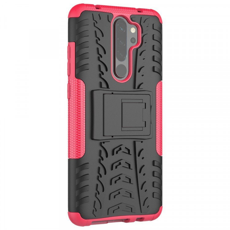 Чехол Hybrid Armor для Xiaomi Redmi Note 8 Pro (черный + розовый)