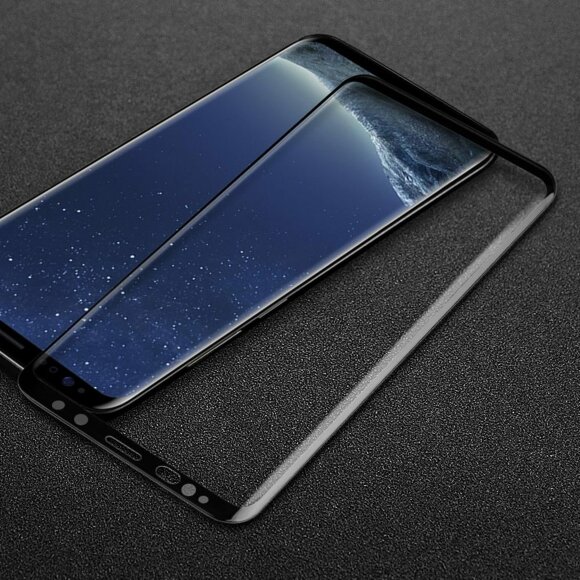 Защитное стекло 3D для Samsung Galaxy S9+ (Plus) (черная окантовка)
