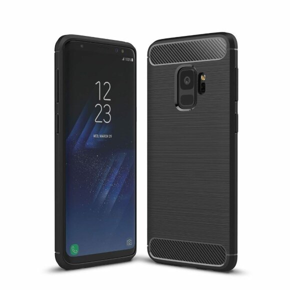 Чехол-накладка Carbon Fibre для Samsung Galaxy S9 (черный)