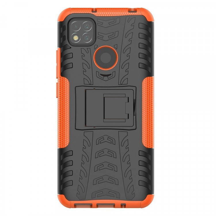 Чехол Hybrid Armor для Xiaomi Redmi 9C (черный + оранжевый)