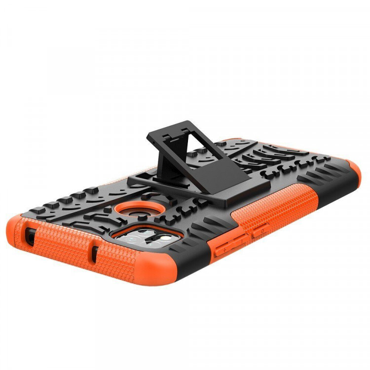 Чехол Hybrid Armor для Xiaomi Redmi 9C (черный + оранжевый)