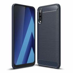 Чехол-накладка Carbon Fibre для Samsung Galaxy A70 (темно-синий)