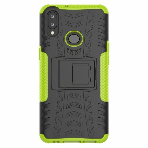Чехол Hybrid Armor для Samsung Galaxy A10s (черный + зеленый)