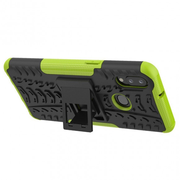 Чехол Hybrid Armor для Samsung Galaxy A10s (черный + зеленый)