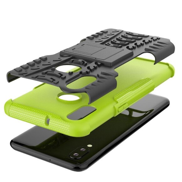 Чехол Hybrid Armor для Samsung Galaxy A10s (черный + зеленый)