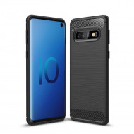 Чехол-накладка Carbon Fibre для Samsung Galaxy S10 (черный) Чехол-накладка Carbon Fibre для Samsung Galaxy S10 (черный)