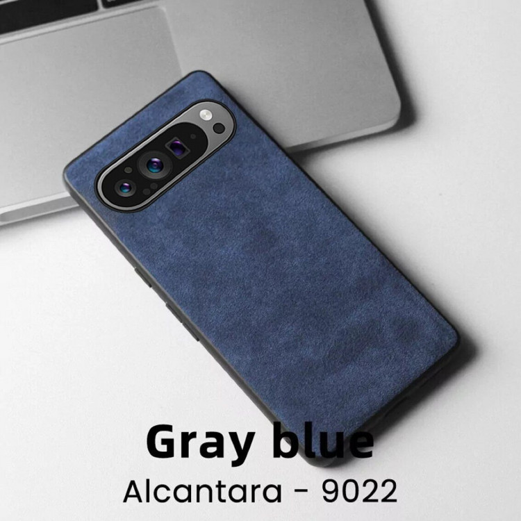 Чехол из алькантары для Google Pixel 9, Pixel 9 Pro (синий)