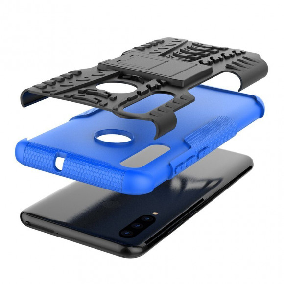 Чехол Hybrid Armor для Huawei P Smart+ (Plus) 2019 / Enjoy 9s / Honor 10i (черный + голубой)