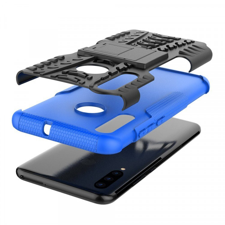 Чехол Hybrid Armor для Huawei P Smart+ (Plus) 2019 / Enjoy 9s / Honor 10i (черный + голубой)