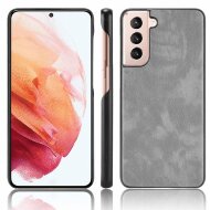 Кожаная накладка-чехол для Samsung Galaxy S21+ (Plus) (серый)
