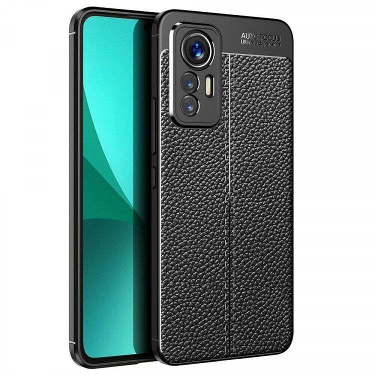 Чехол-накладка Litchi Grain для Xiaomi 12 Lite (черный)