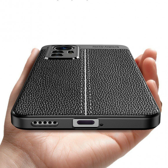 Чехол-накладка Litchi Grain для Xiaomi 12 Lite (черный) Чехол-накладка Litchi Grain для Xiaomi 12 Lite (черный)