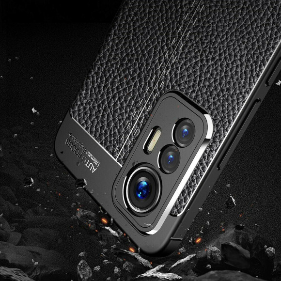 Чехол-накладка Litchi Grain для Xiaomi 12 Lite (черный) Чехол-накладка Litchi Grain для Xiaomi 12 Lite (черный)