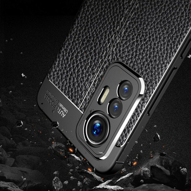 Чехол-накладка Litchi Grain для Xiaomi 12 Lite (черный)