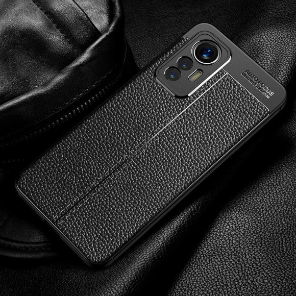 Чехол-накладка Litchi Grain для Xiaomi 12 Lite (черный) Чехол-накладка Litchi Grain для Xiaomi 12 Lite (черный)