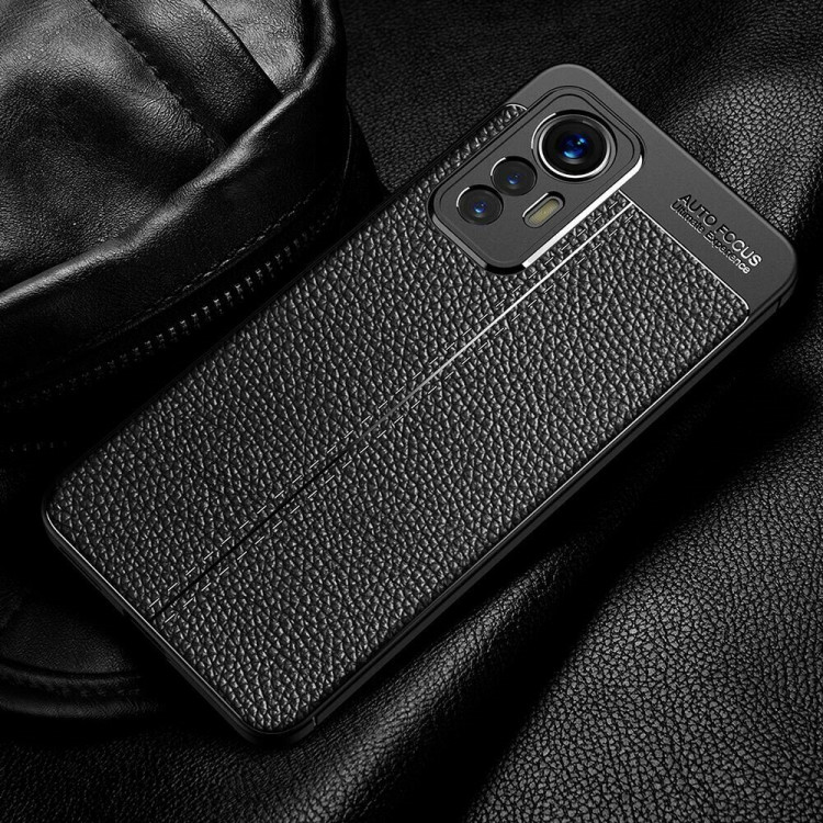 Чехол-накладка Litchi Grain для Xiaomi 12 Lite (черный)