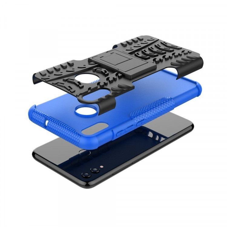 Чехол Hybrid Armor для Huawei Honor 8X (черный + голубой)