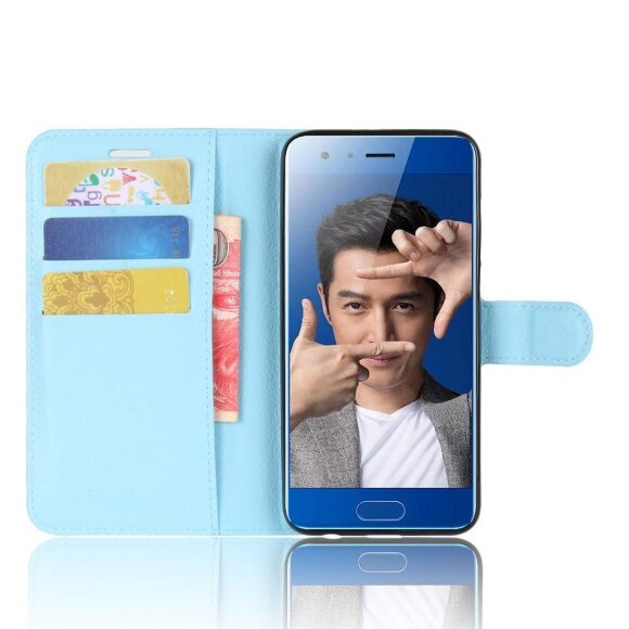 Чехол с визитницей для Huawei Honor 9 (голубой)