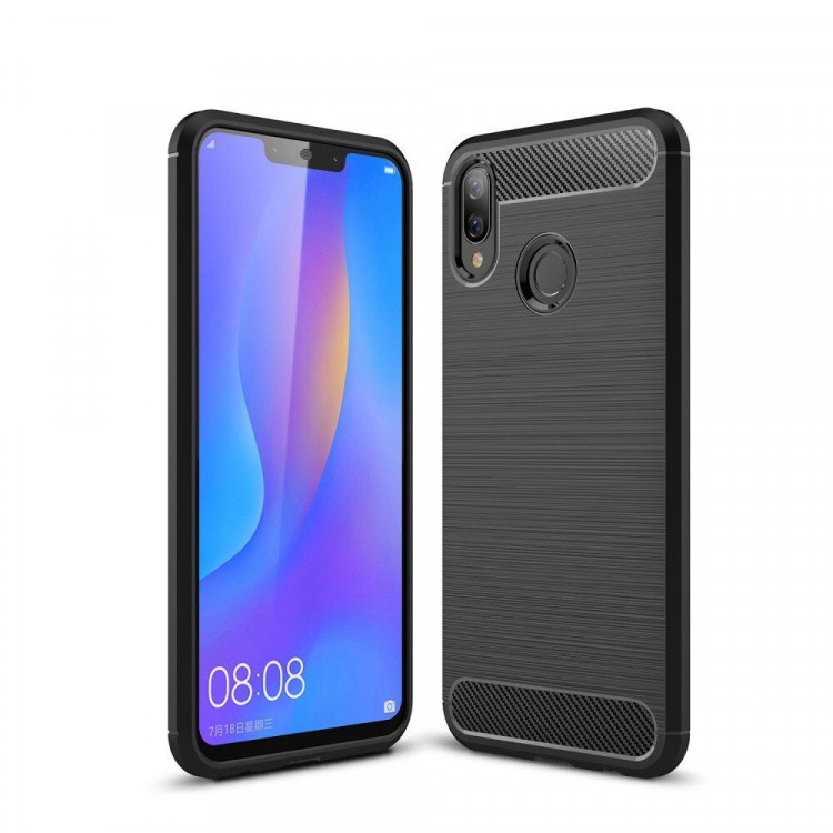 Чехол-накладка Carbon Fibre для Huawei Nova 3i / P Smart+ (Plus) (черный)