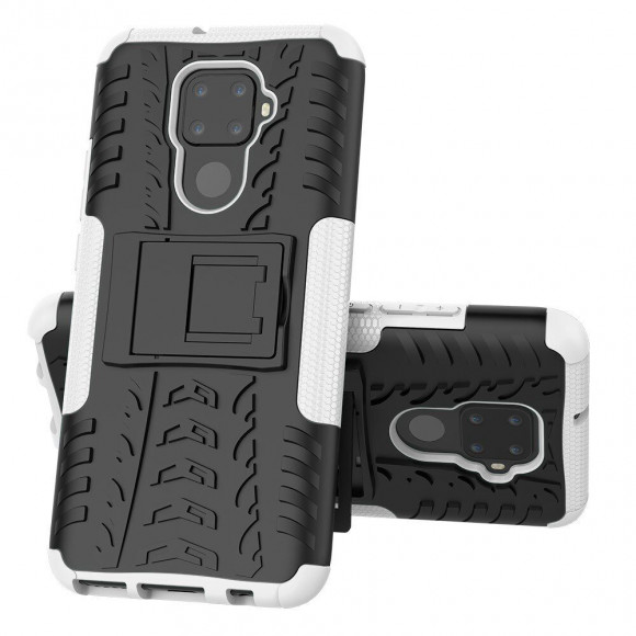 Чехол Hybrid Armor для Huawei Nova 5i Pro / Mate 30 Lite (черный + белый)