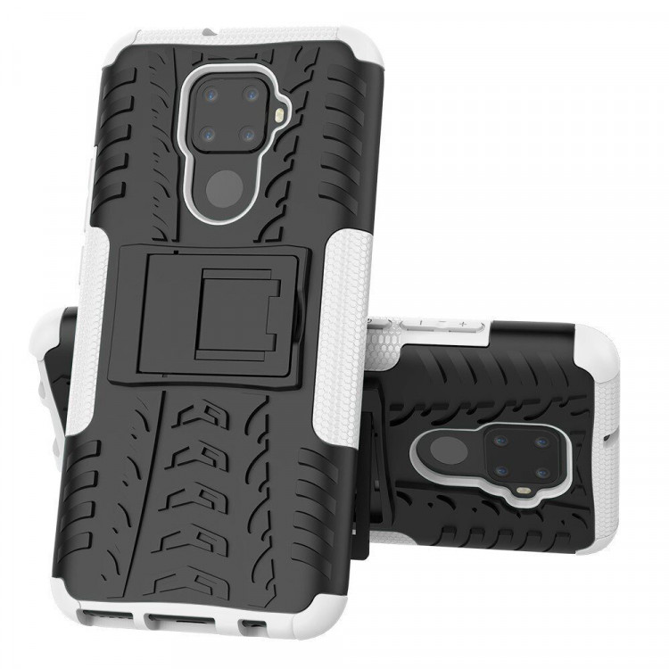 Чехол Hybrid Armor для Huawei Nova 5i Pro / Mate 30 Lite (черный + белый)