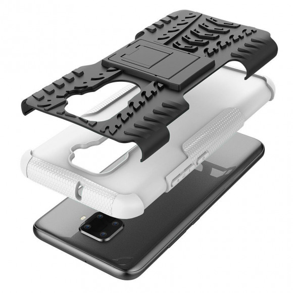 Чехол Hybrid Armor для Huawei Nova 5i Pro / Mate 30 Lite (черный + белый)