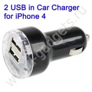Двойное USB в автомобильное зарядное устройство (Черный) Двойное USB в автомобильное зарядное устройство (Черный)