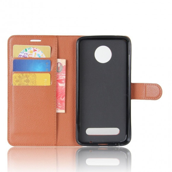 Чехол с визитницей для Motorola Moto Z2 Play (коричневый)