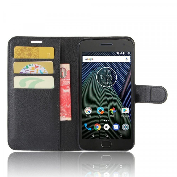 Чехол с визитницей для Motorola Moto G5 Plus (черный)