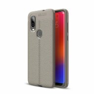 Чехол-накладка Litchi Grain для Motorola P40 / Motorola One Vision (серый)