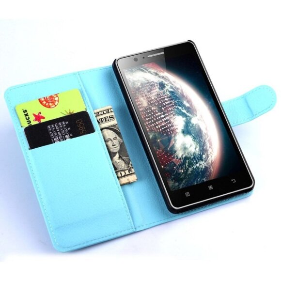 Чехол с визитницей для Lenovo A536 (голубой) Чехол с визитницей для Lenovo A536 (голубой)