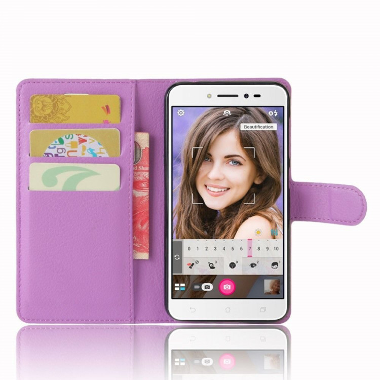 Чехол с визитницей для ASUS ZenFone Live ZB501KL (фиолетовый)
