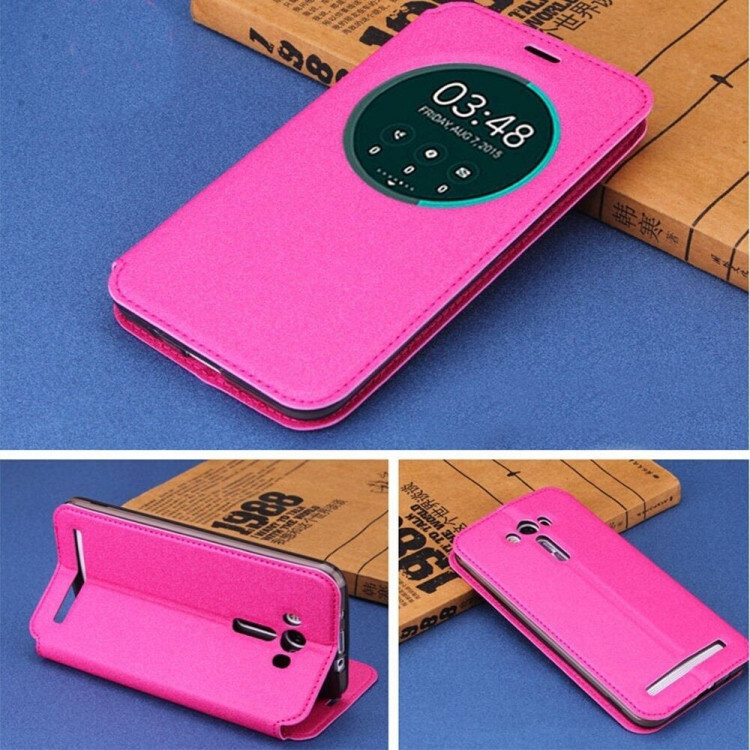 Чехол с окном для ASUS Zenfone 3 Deluxe ZS570KL (розовый)