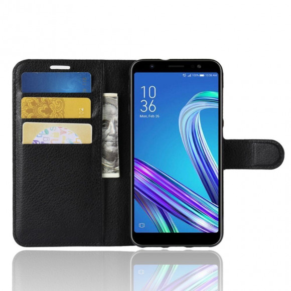 Чехол с визитницей для Asus ZenFone Max (M1) ZB555KL (черный)