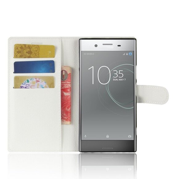 Чехол с визитницей для Sony Xperia XZ1 (белый) Чехол с визитницей для Sony Xperia XZ1 (белый)
