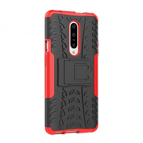 Чехол Hybrid Armor для OnePlus 7 Pro (черный + красный)
