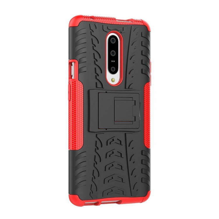 Чехол Hybrid Armor для OnePlus 7 Pro (черный + красный)