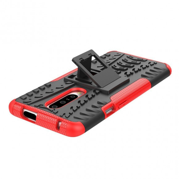 Чехол Hybrid Armor для OnePlus 7 Pro (черный + красный)