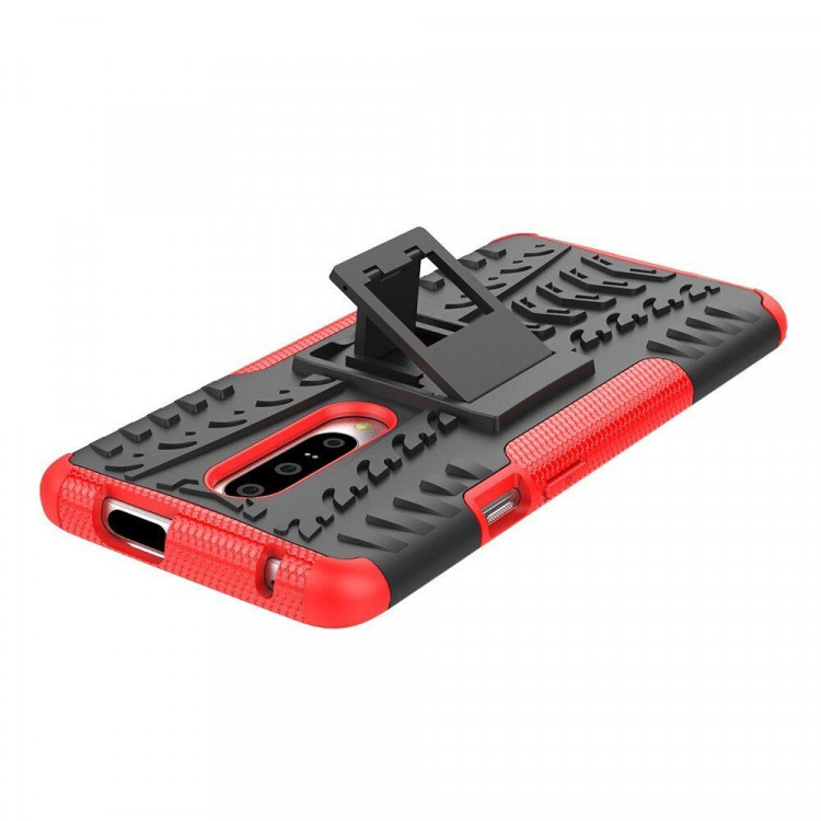 Чехол Hybrid Armor для OnePlus 7 Pro (черный + красный)