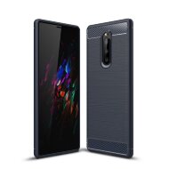 Чехол-накладка Carbon Fibre для Sony Xperia 1 (темно-синий) Чехол-накладка Carbon Fibre для Sony Xperia 1 (темно-синий)