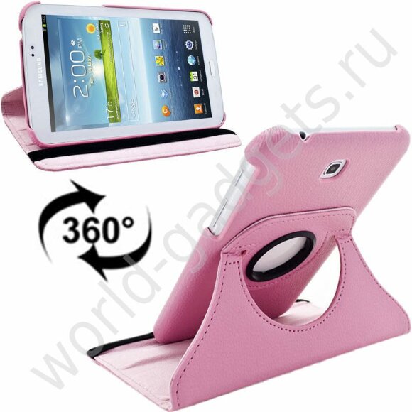 Поворотный чехол для Samsung Galaxy Tab 3 / P3200 (розовый)