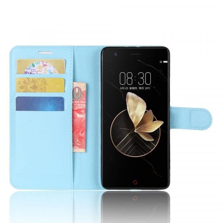 Чехол с визитницей для ZTE Nubia Z17 (голубой)