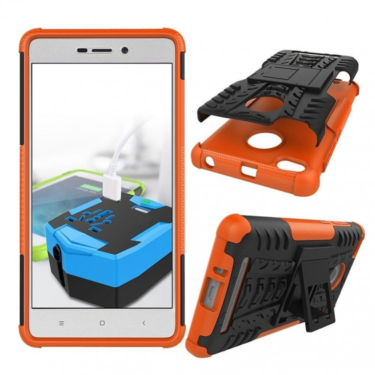 Чехол Hybrid Armor для Xiaomi Redmi 3 / 3s / 3 Pro (черный + оранжевый)