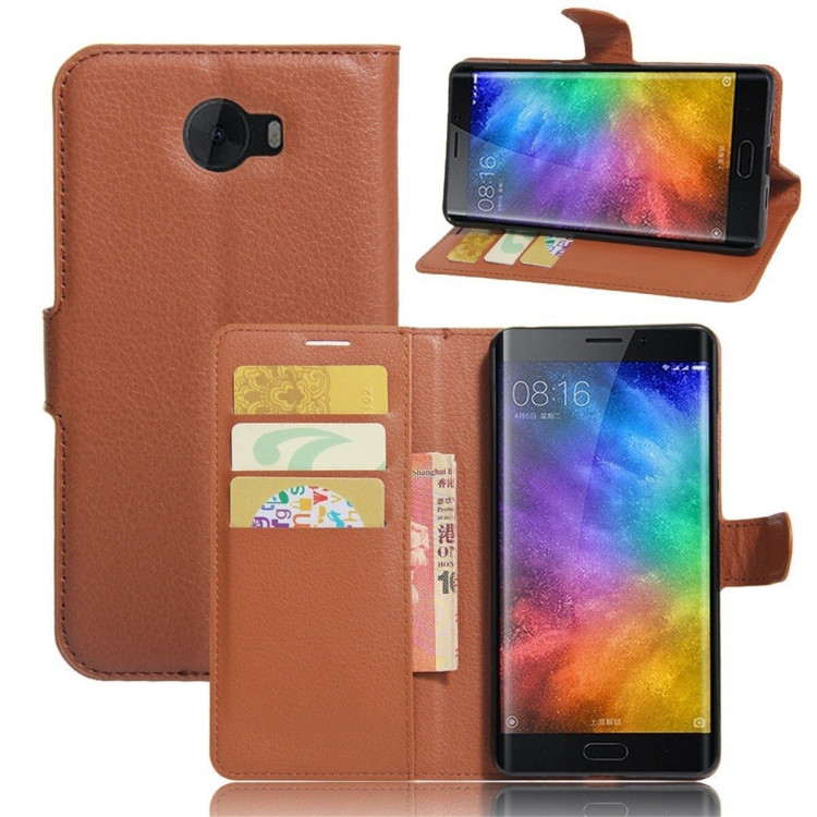 Чехол с визитницей для Xiaomi Mi Note 2 (коричневый)