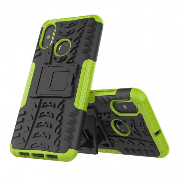 Чехол Hybrid Armor для Xiaomi Mi 8 (черный + зеленый) Чехол Hybrid Armor для Xiaomi Mi 8 (черный + зеленый)