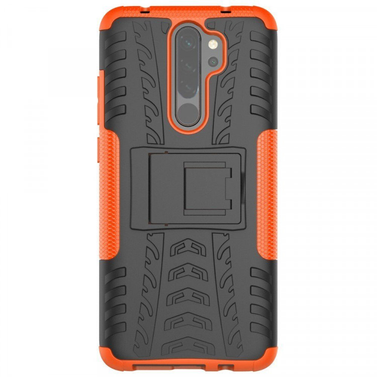 Чехол Hybrid Armor для Xiaomi Redmi Note 8 Pro (черный + оранжевый)