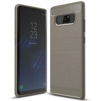 Чехол-накладка Carbon Fibre для Samsung Galaxy Note 8 (серый)