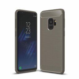 Чехол-накладка Carbon Fibre для Samsung Galaxy S9 (серый)